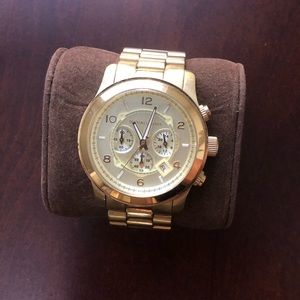 Michael Kors Gold Oversized Runway Watch